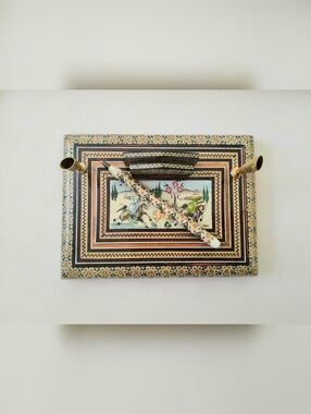 The handmade Khatam Kari pen, envelope, or business card holder With Match Pen